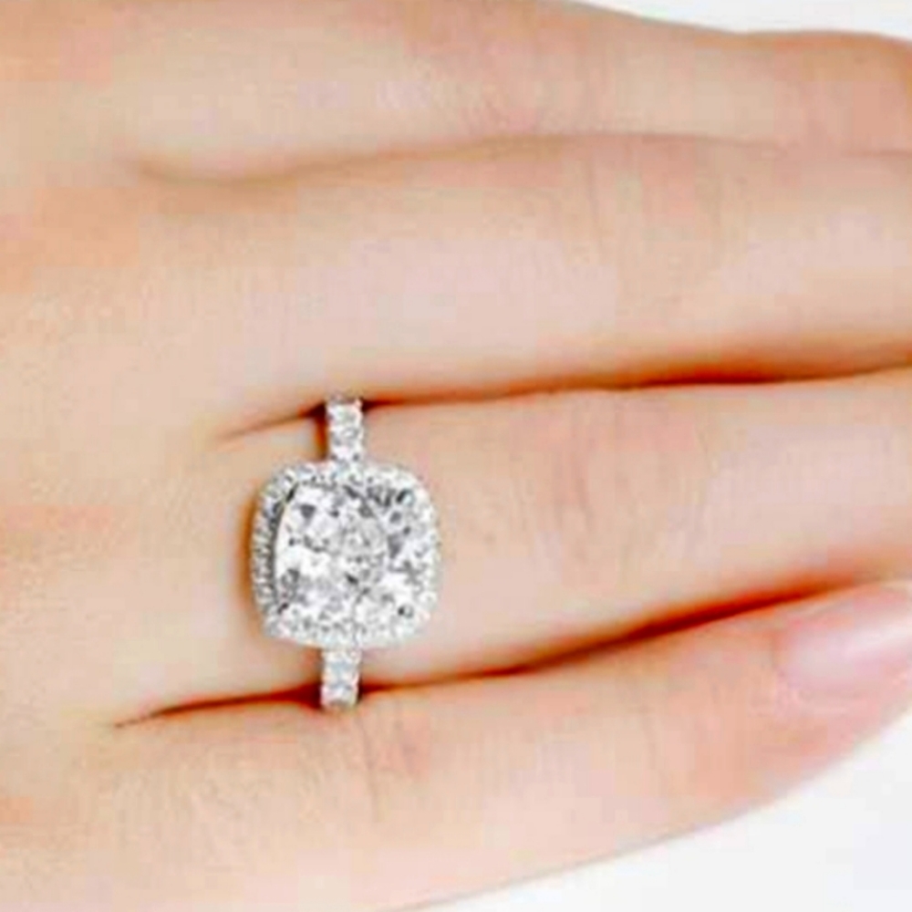 4 Carat Platinum & AAAAA CZ Engagement Ring NWT - Picture 4 of 4